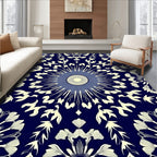 Radiating Floral Sunburst Pattern Rug