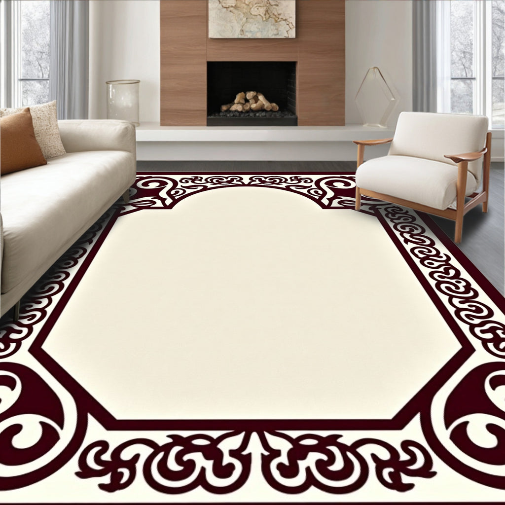 Ornate Border With Scrollwork Accents Rug