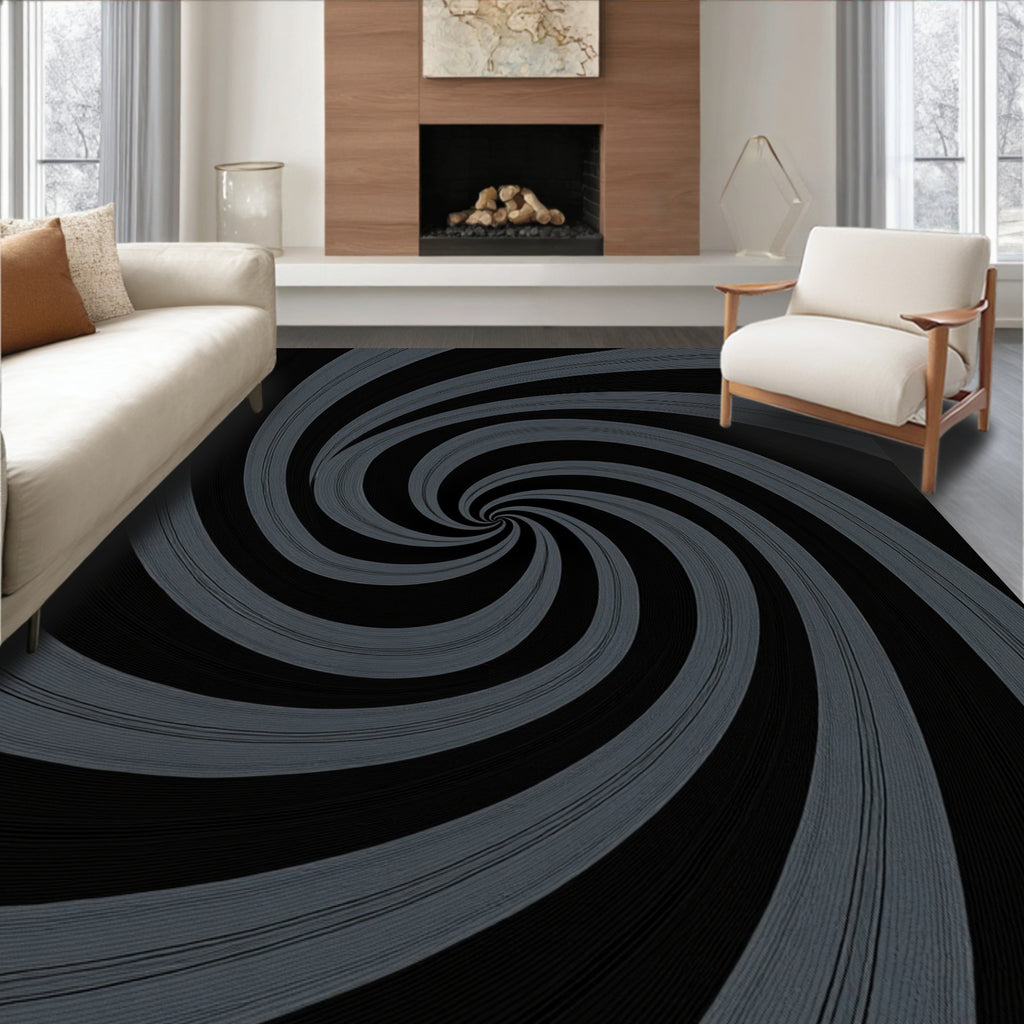 Op Art Swirl Design Rug