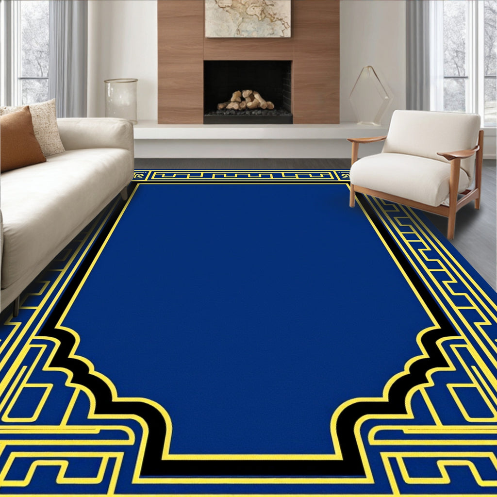 Ancient Greek Key Border Design Rug