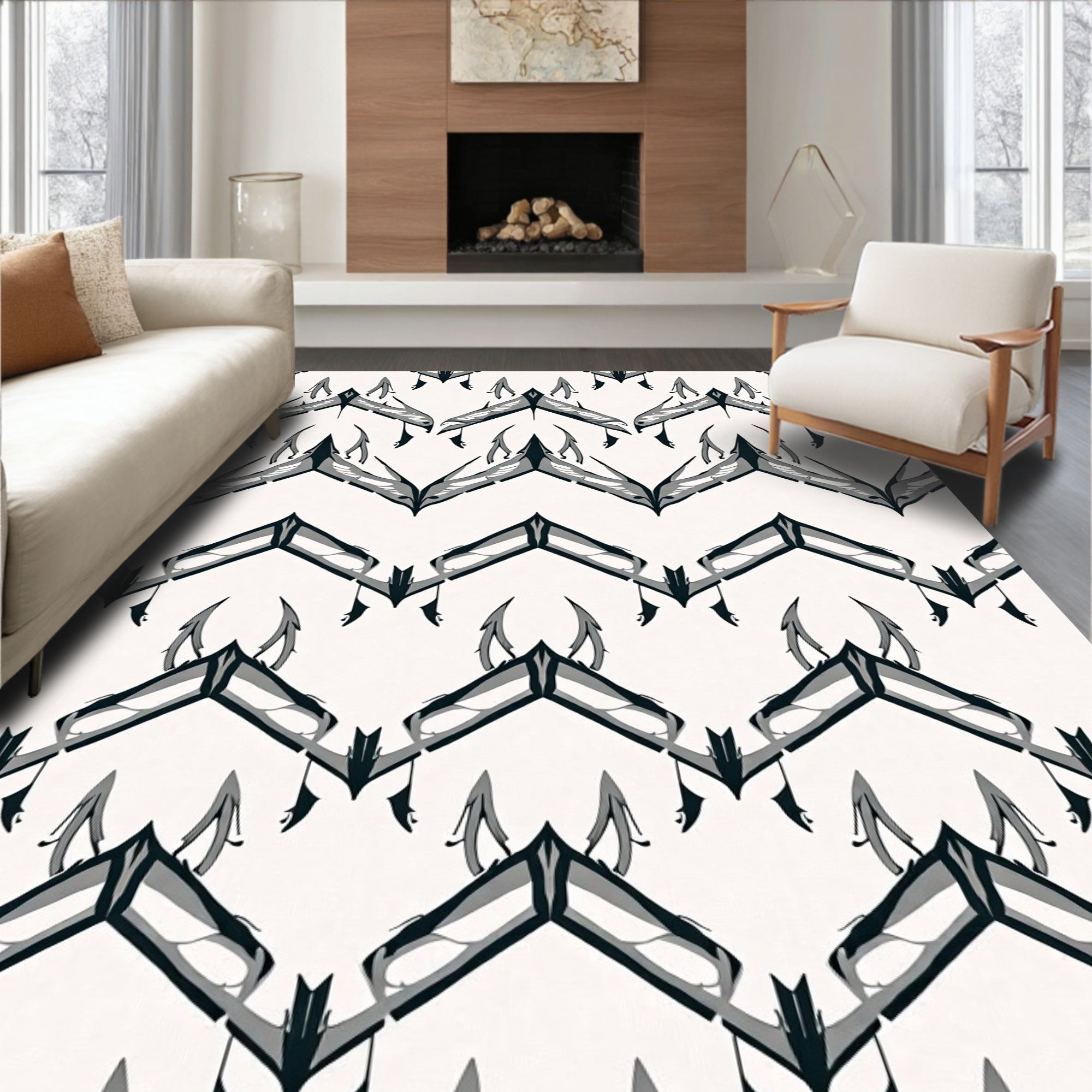 Abstract Chevron Pattern Rug