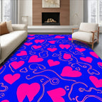 Bold Pink Heart Abstract Design Rug