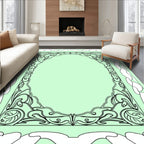 Art Nouveau Scrollwork Botanical Frame Rug