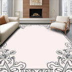 Elegant Floral Scrollwork Corner Design Rug