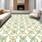 Pale Green Floral Lattice Pattern Rug