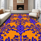 Bold Floral Damask Pattern Rug