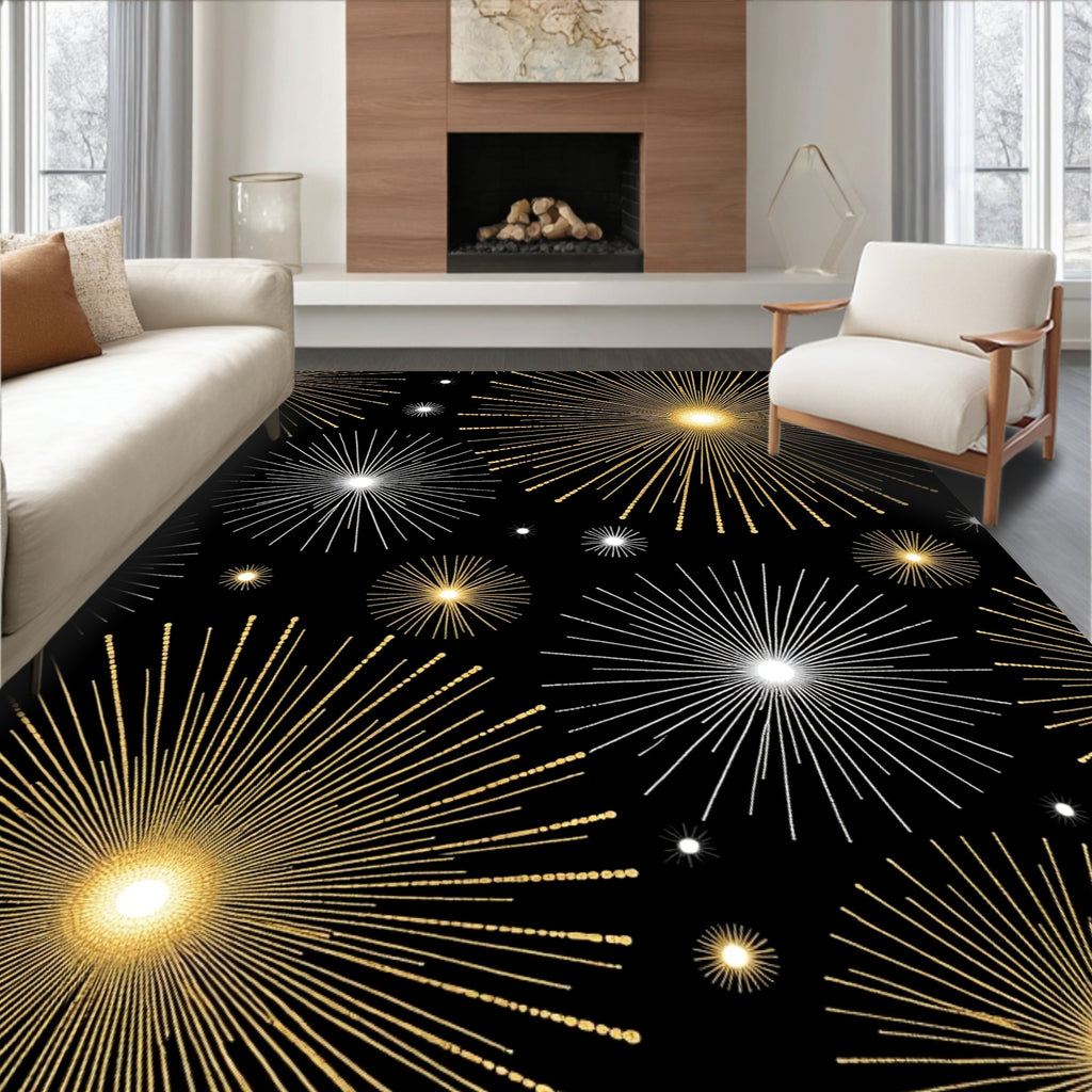 Radiant Starburst Geometric Pattern Rug