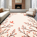 Floral Tree Branches With Birds Design Rug