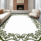 Art Nouveau Floral Scroll Vine Border Rug